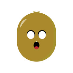 Kiwi emoticon illustration vector. Illustration kiwi isolated on white backgrounds
