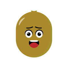 Kiwi emoticon illustration vector. Illustration kiwi isolated on white backgrounds