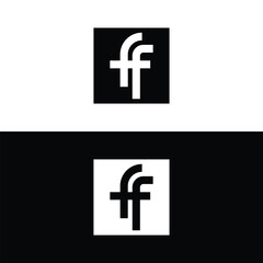 FF letter logo design in a square shape