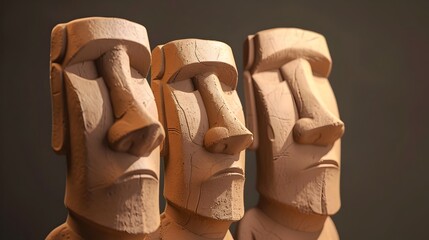 Majestic Moai Statues of Easter Island   Timeless Enigmatic Monumental Sculptures on Rugged Coastline