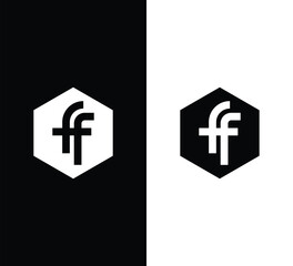 Obraz premium ff letter logo design in hexagon shape