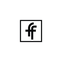 FF letter logo design in a square shape