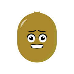 Kiwi emoticon illustration vector. Illustration kiwi isolated on white backgrounds