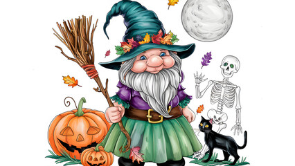 Obraz premium The Halloween pumpkins on the tree with smiling faces, are joyful and fun. suitable for decorations, wallpaper, wall art or fabric design.