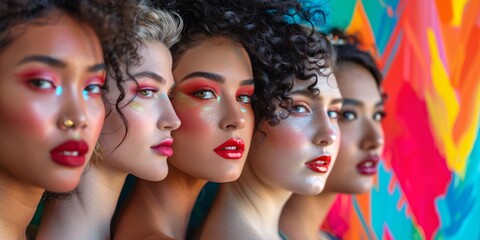 Creative group portrait of women from different backgrounds