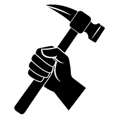 hand with hammer labor vector