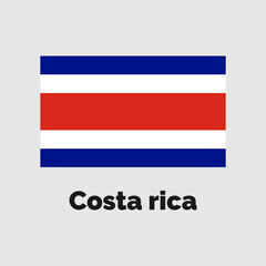 Costa Rica flag design vector illustration on a gray background for graphic and web design.