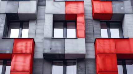 Building with Grey and Red Facade