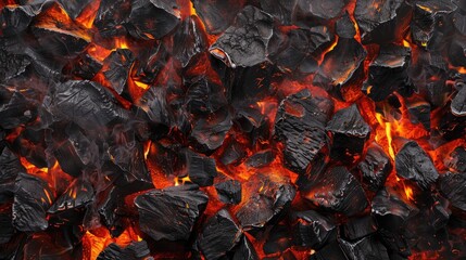 Burning Coals as Abstract Background