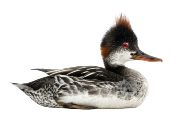 Red-necked grebe isolated