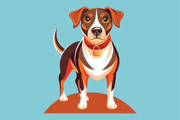 Standing dog in happy mode