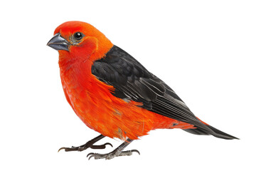 Red and Black Bird isolated