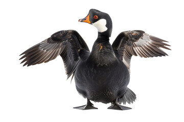 Fototapeta premium Black Duck with Wings Spread