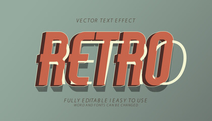 3d editable vintage text effect retro style template