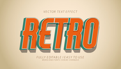 3d editable vintage text effect retro style template