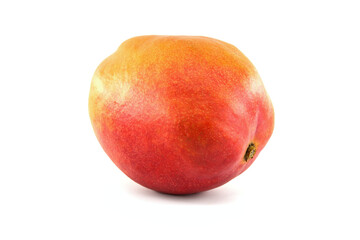 Ripe vibrant colors mango fruits isolated on white background