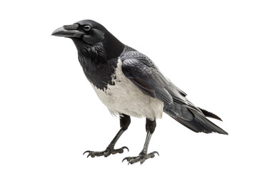Fototapeta premium Hooded Crow Bird Black and White