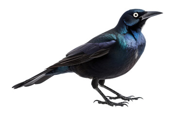 Fototapeta premium Blackbird with Blue Feathers isolated