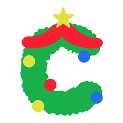 Letter C Christmas Decoration