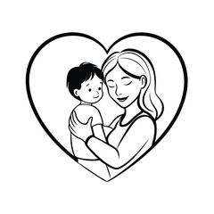 Mother's Day silhouette vector art, perfect for heartfelt and celebratory designs.