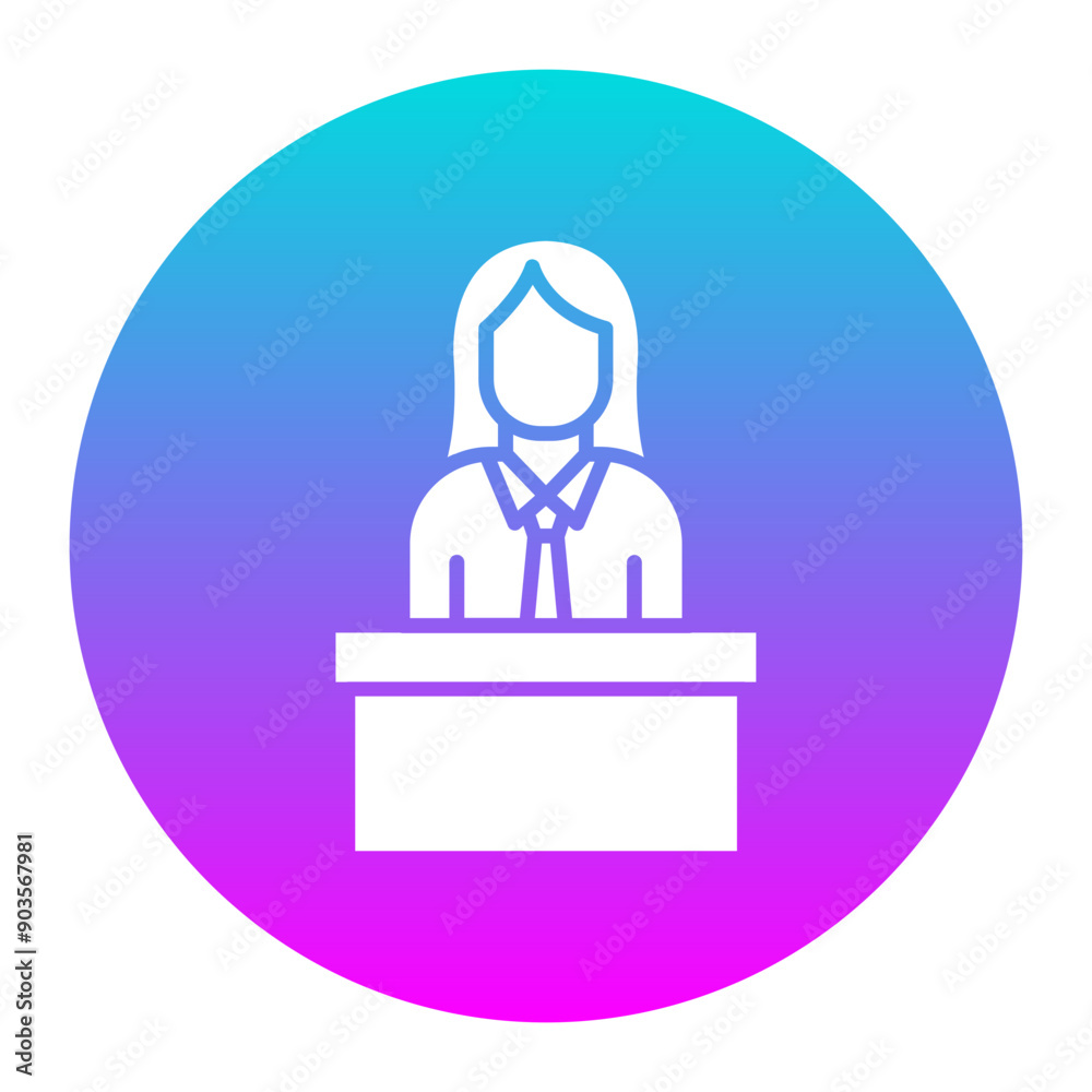 Poster Employee Female vector icon. Can be used for Business Training iconset.