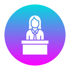 Employee Female vector icon. Can be used for Business Training iconset.