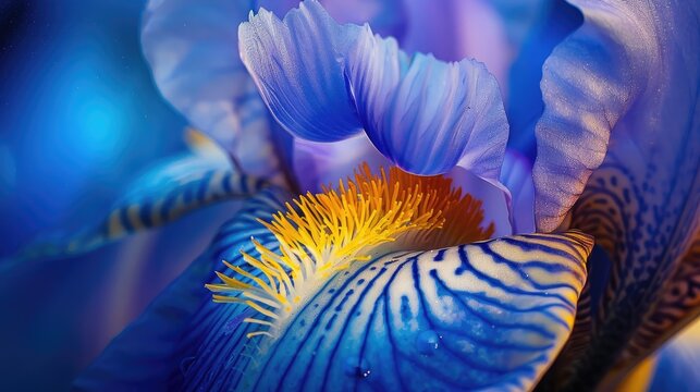 Close up of a blue iris flower
