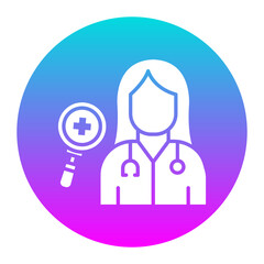 Dermatologist Female vector icon. Can be used for Skincare iconset.