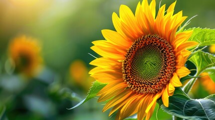 Obraz premium Close up of a youthful sunflower