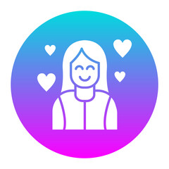 Happy Woman vector icon. Can be used for Comfort iconset.