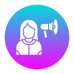Influencer Female vector icon. Can be used for Home Based Business iconset.