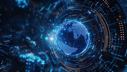 Obraz premium Global Network Connection Abstract