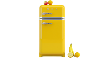 Refrigerator on transparent background