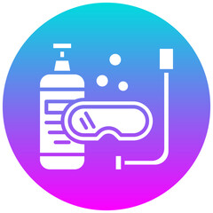 Snorkel Gear vector icon. Can be used for Outdoor Fun iconset.
