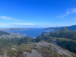 Hiking Trial Mount L&oslash;vstakken  Bergen Norway