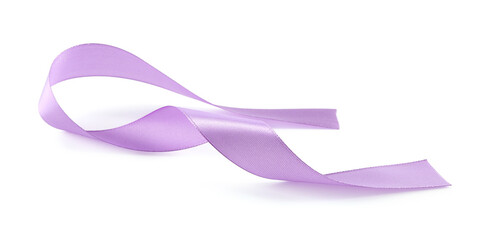 One beautiful violet ribbon isolated on white