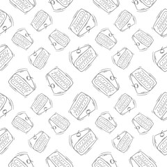food pattern, seamless pattern of food and beverage in hand drawn style pattern background