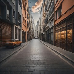 Old street in the center of Paris, generative ai