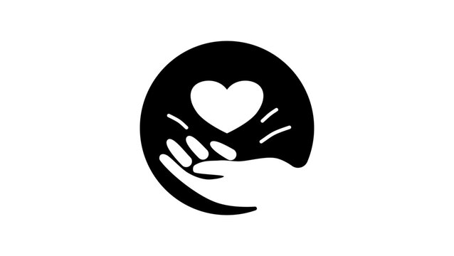 Charity icon, black isolated silhouette