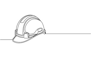 Single continuous line drawing of labor minimalist concept. Banner and logo for labor days. simple line, Labor Day doodle art design hand outline building. pro vector.