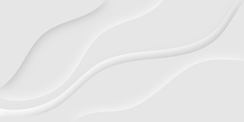 White and light gray background luxurious abstract texture. Sparkling with soft beautiful paper waves smooth and clean modern abstract wave curve line banner background design. 