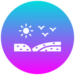 Sand Dunes vector icon. Can be used for Coastline iconset.