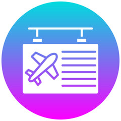 Departure Board vector icon. Can be used for Hajj Pilgrimage iconset.