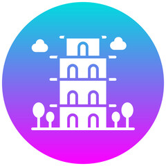 Leaning Tower vector icon. Can be used for Italy iconset.