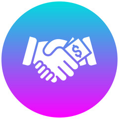 Bribe Handshake vector icon. Can be used for Corruption iconset.