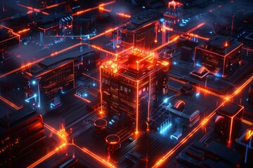 Obraz premium A defense grid icon representing robust digital security, illustrating a network of protective measures designed to safeguard digital assets. 