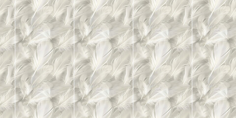 Fototapeta premium an aesthetic photography pattern of white feathers on pure white background