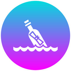 Message In Bottle vector icon. Can be used for Ocean iconset.