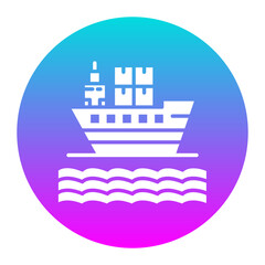 Cargo Ship vector icon. Can be used for Warehouse iconset.