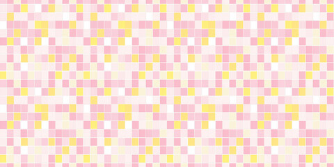 Fototapeta premium Baby pink and lemon yellow tiles background, clean surface texture, white background